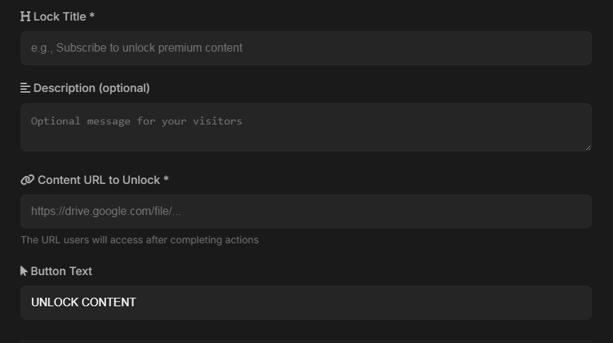 create content lock link